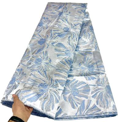 China 2023 Fashion African Brocade Fabric Jacquard Damask Design Brocade Jacquard Fabric High Quality Party Wedding Dress French dress for sale