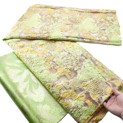 China 2023 African Brocade Fabric Jacquard Damask Design Brocade Jacquard Fabric High Quality For Party Wedding Dress for sale