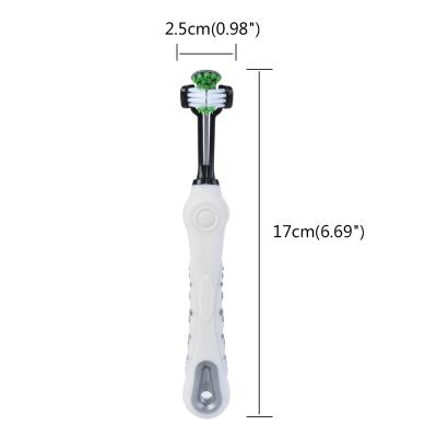 China Sustainable Hot Sale Factory Direct 3 Heads Sided Head Dog Toothbrush for sale