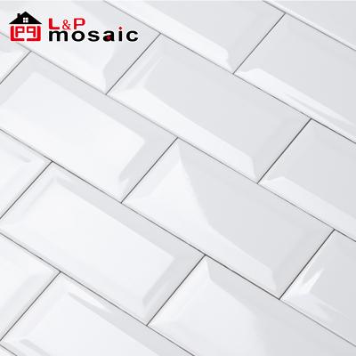 China USA Subway 3x6 Elegant Flat White Tile Glazed Ceramic Metallic Tiles For Kitchen Backsplash, Bathroom Wall for sale