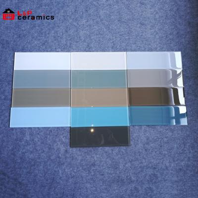 China Dark Gray Glass Parquet 4x12 Subway Slab For Backsplash, Kitchen, Bathroom, Shower for sale