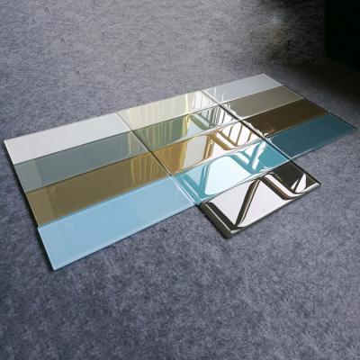 China White Glass Parquet Subway 10x30 Slab For Backsplash, Kitchen, Bathroom, Shower for sale