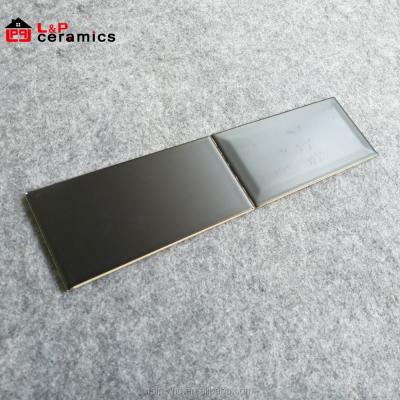 China Glazed Ceramic Metallic Tiles USA Subway 4x8 Elegant Matte Black Tile For Kitchen Backsplash , Bathroom Wall for sale