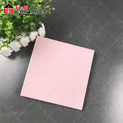 China USA Flat Elegant Pink 8x8 Bathroom Ceramic Wall Tile for sale