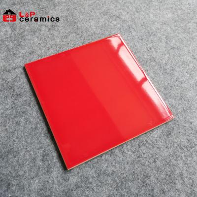 China Flat Elegant Red USA Subway 20x20 Tile Ceramic Wall For Kitchen , Bathroom for sale