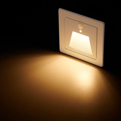 China Modern 86 Box Recessed LED Step Lights Indoor Stair Light Motion Sensor 3W Modern LED Light Anti Slip Stair Nosing for sale