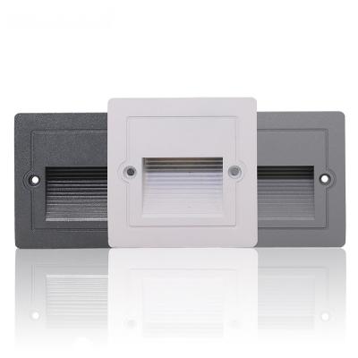 China Modern Outdoor Recessed LED Stair Foot Light Switch Control 3W Step Lights Indoor Wall Lights Modern LED Wall Lamp 86 Type With Holes for sale