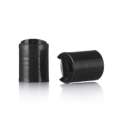 China Non Top Price 28mm Spill Disc Cap Black Plastic Maid Cap For Shampoo Bottle for sale