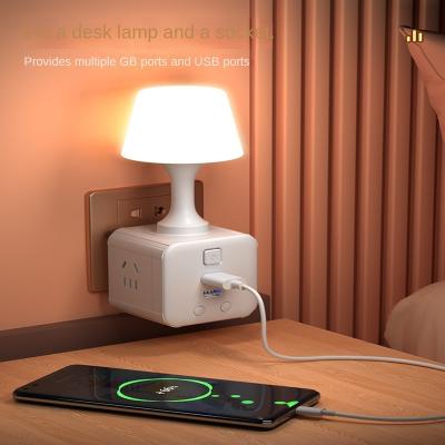 China Postmodern usb remote control small night light Children's bedroom head of bed baby feeding soft light moon eye lamp small table lamp for sale