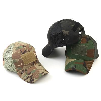 China Dropshipping Cheap Mesh Baseball Cap Men Ripstop Ball Cap Tactical Patch Panel With Mesh Tactical Hat for sale