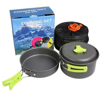 China Outdoor pots and portable camping pot 1-2 people picnic barbecue utensils hiking cookware SR328 for sale