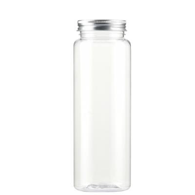 China food & Beverage Packaging 16oz 17oz ACP Bottle Plastic Beverage Coffee Bottle Clear Plastic With Aluminum Lid for sale