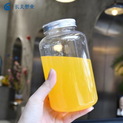 China Beverage Packaging 16oz 17oz Round Clear Bubble Tea Bottle Pet Juice Bottle Plastic PET Juice Bottle for sale