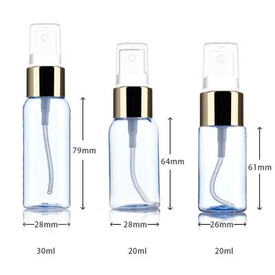 China Cosmetic 1oz Sample Cosmetic Bottles Plastic Spray Bottle 50ml Plastic Bottle With Plastic Spray Tops for sale