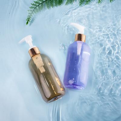 China 250ml Cosmetic Luxury Jar Cosmetic 8 Color Jar Packaging Lotion Bottle Luxury Shampoo Bottle With Gold Pump for sale