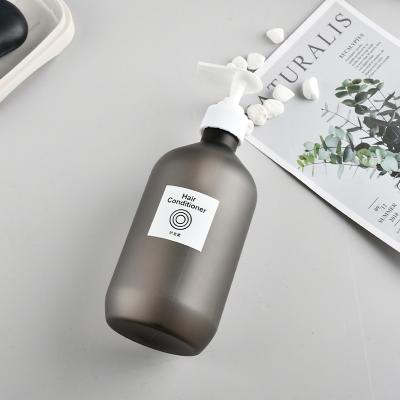 China Cosmetic 16 Ounce Boston Round Bottle ACP Matte Soap Pump Bottle Plastic Shampoo Bottle For Shampoo for sale