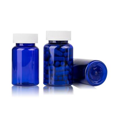 China Medicine 3 oz 4 oz plastic bottle pill bottle plastic 5 oz capsule blue medicine bottle for sale