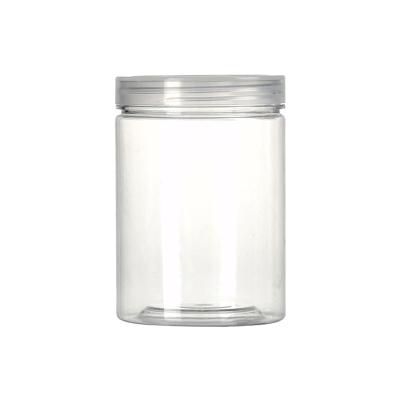 China ACP Food 12oz 13oz Transparent Wide Plastic Biscuits Cookie Jar Plastic Mouth Jar For Food Canning for sale