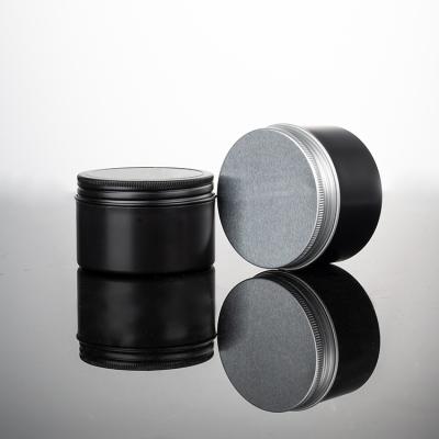 China Cosmetic 3 Oz Cosmetic Packaging 100ml Black Round Cosmetic Jars Plastic Cream Jar With Gold Lids for sale