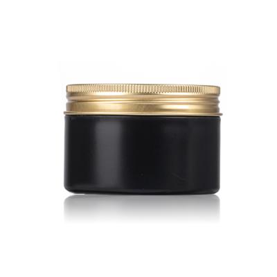 China Cosmetic 3 Ounce Cosmetic Packaging Eco-friendly Black Plastic Cream Jar Gold Plastic Cosmetic Jar Cap for sale