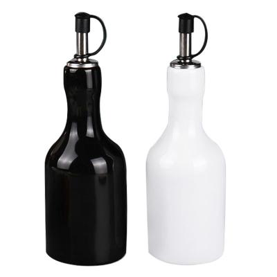 China Viable Custom Kitchen Ceramic Condiment Set Set 200ml Oil Vinegar Olive Oil Dispenser Bottle Containers for sale