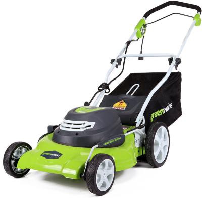 China Grass Box 12-Inch Hand-Push Electric Lawn Mower Machine Attached for sale