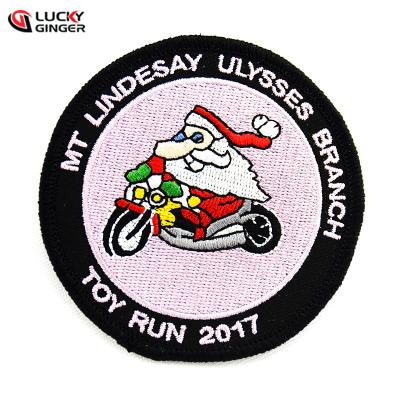 China 3D Customized Christmas Embroidery Santa Claus Patches Tags Patches Embroidery Patch for sale