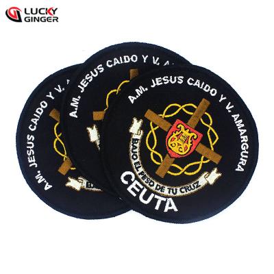 China Viable Wholesale Round Patch Jesus Cross Embroidery Patch for sale