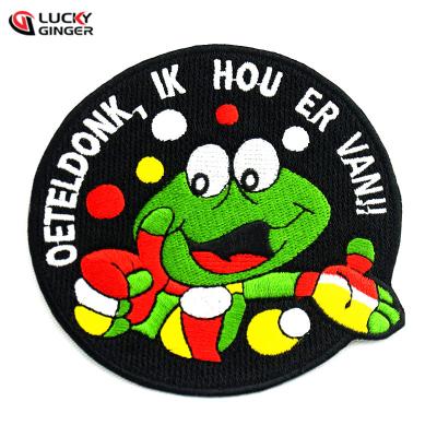 China Viable Series of Promotional Embroidery Patch Logo Patch Green Frog Patch Manufacturer for sale