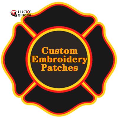 China Viable Factory Direct Iron On Stick On Custom 3D Woven Merrow Border Embroidered Patch Sew On Hooks And Loops Self Adhesive Backing for sale