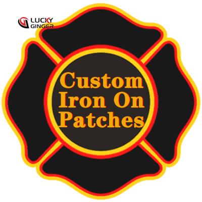 China Other Custom Patches 3D Embroidered Badge With Heat Cut Border Woven Patch Adhesive Heat Press For Apparel Patches Custom Embroidery for sale