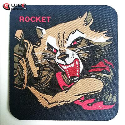 China 3D Custom Woven Patch Iron On Backing Wolf Woven Patches for sale