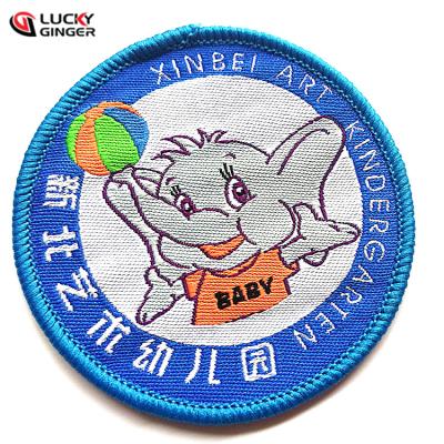 China custom brand Logo Woven Damask 3D factory price design patch for clothing and hats for sale