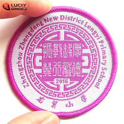 China factory wholesale 3D sew on woven patches for apparel custom woven patch 12 color woven labels for sale