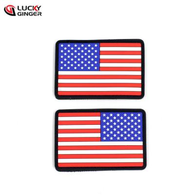 China Viable Custom Nfc Logo American Flag Silicon Patch Heat Transfer PVC Silicone Heat Transfer Patches for sale