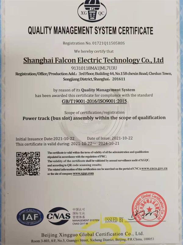 ISO9001 - Shanghai Falcon Electric Technology Co., Ltd.