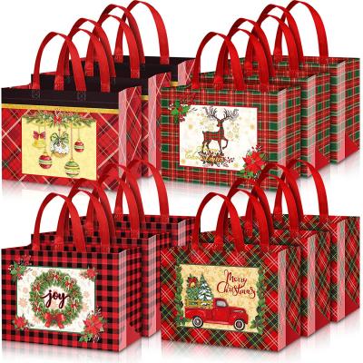 China Eco-friendly Christmas Festival Storage Packed Snacks Grocery Gift Exquisite Printing Nonwoven Bag for sale