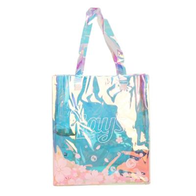 China Good Price Women Ladies PVC Reusable Transparent Handbag Fashion Waterproof Plastic Shopping Bag for sale