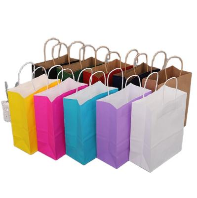 China Custom Printed Brown Recycled Paper Shopping Paper Bags Materials Kraft With Handles for sale