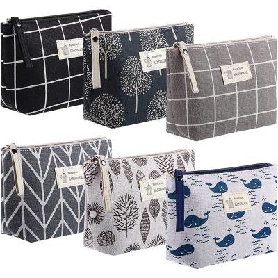 China New High Quality Custom Made Canvas Toiletry Pouch Makeup Travel Cosmetic Bag Reusable With Metal Zipper for sale