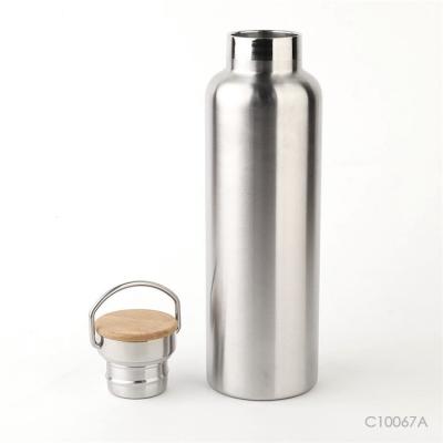 China Prostar PORTABLE 600ml Insulated Custom Outdoor Stainless Steel Water Bottle Vacuum Flask Thermos with Bamboo Lid and Handle for sale