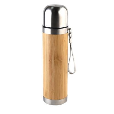 China Prostar PORTABLE Bamboo Cover Insulated Bottle 304 Stainless Steel Thermos Double Wall Vacuum Bottle for sale