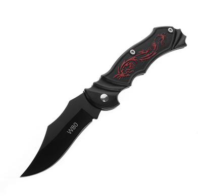 China Popular High Quality Military Knife Stainless Steel Pocket Knife Black Non-variable for sale