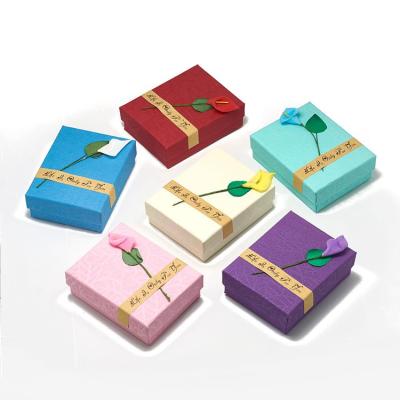 China Eco-friendly Bracelets Earring Small Ring Necklace Jewelry Set Square Gift Jewelry Packaging Box for sale