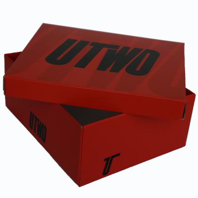 China Wholesale Simple Design Eco Friendly Storage Red Shoe Boxes Promotional Eco Friendly Shoe Box for sale