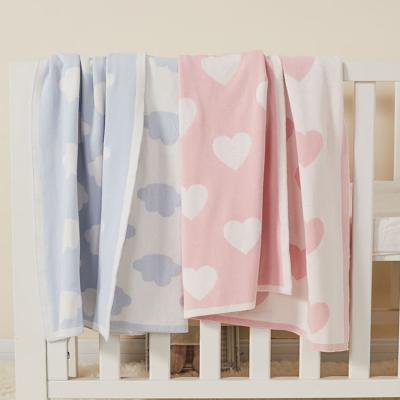 China Child Summer Cotton Folded Blue Blanket Sleep Blanket Super Soft Baby Blanket for sale