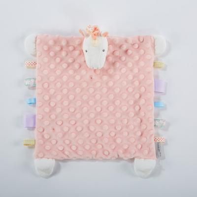 China Plush Baby Soothe Towel Baby Comforting Taggies Blanket Unicorn Super Soft Animal Comforter for sale