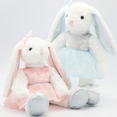 China New Custom Soft Stuffed Toys 2020 Plush Rabbit Princess Long-eared Toy With Bow for sale