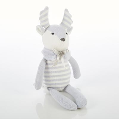 China Plush OEM Design Knit Stuffed Cute Toy Deer With Scarf For Girls for sale