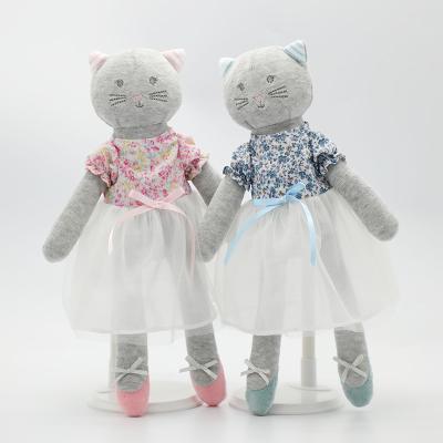 China 2020 New Eco-Friendly Kids Toys Cat Plush Stuffed Soft Toys With Dress Up Baby Gifts for sale